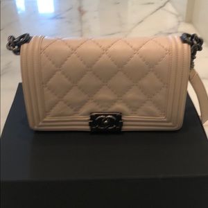 Chanel pale pink Boy Bag medium
